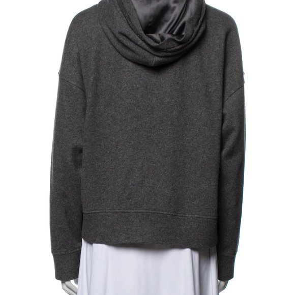 NWOT BRUNELLO CUCINELLI gray cashmere hoodie cardigan, monili trim, S - Picture 3 of 8